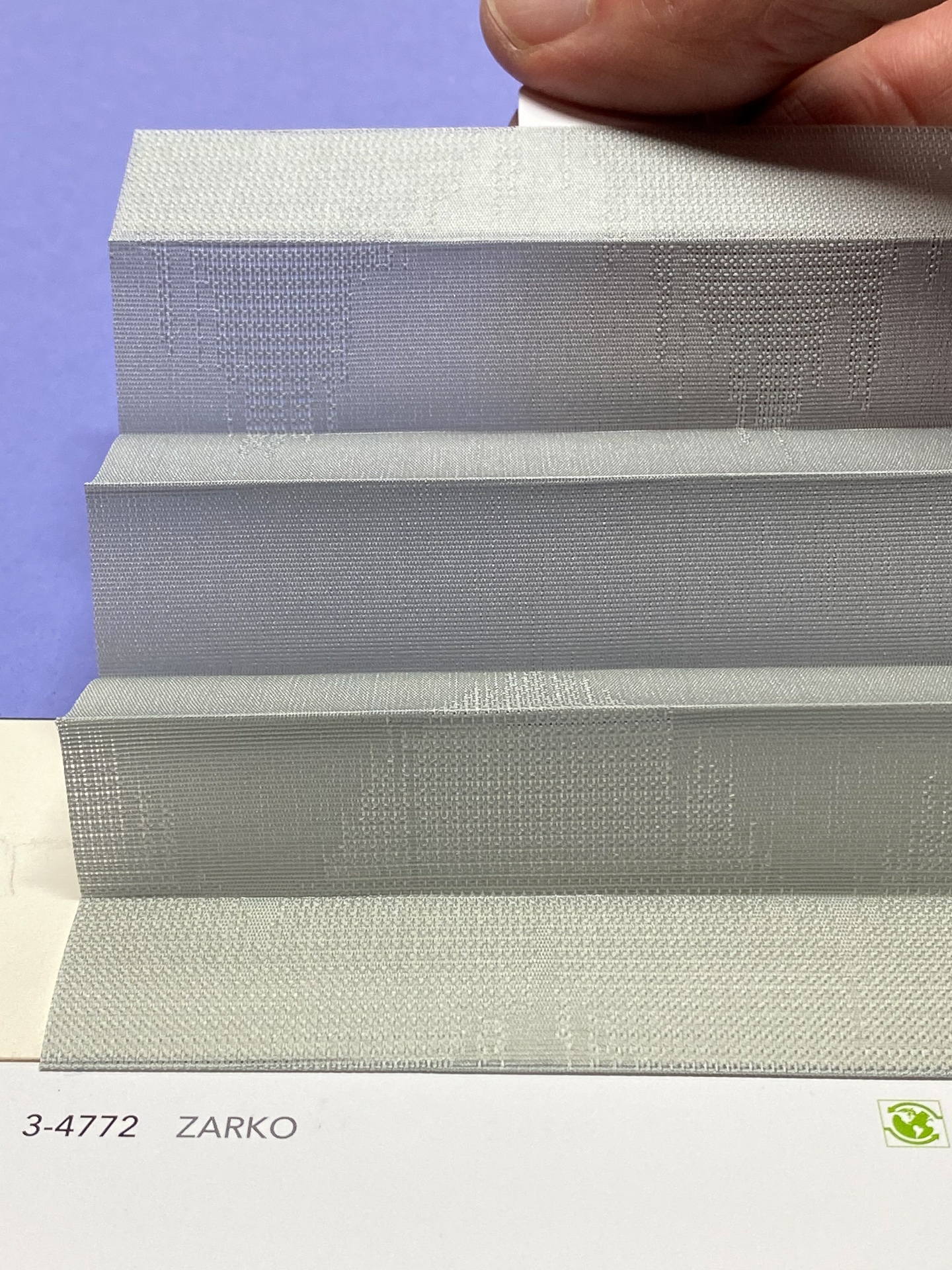 MHZ Plissee Stoff Muster aus der Farbkarte "10 Modern Grey" | Material: 100 % RPES