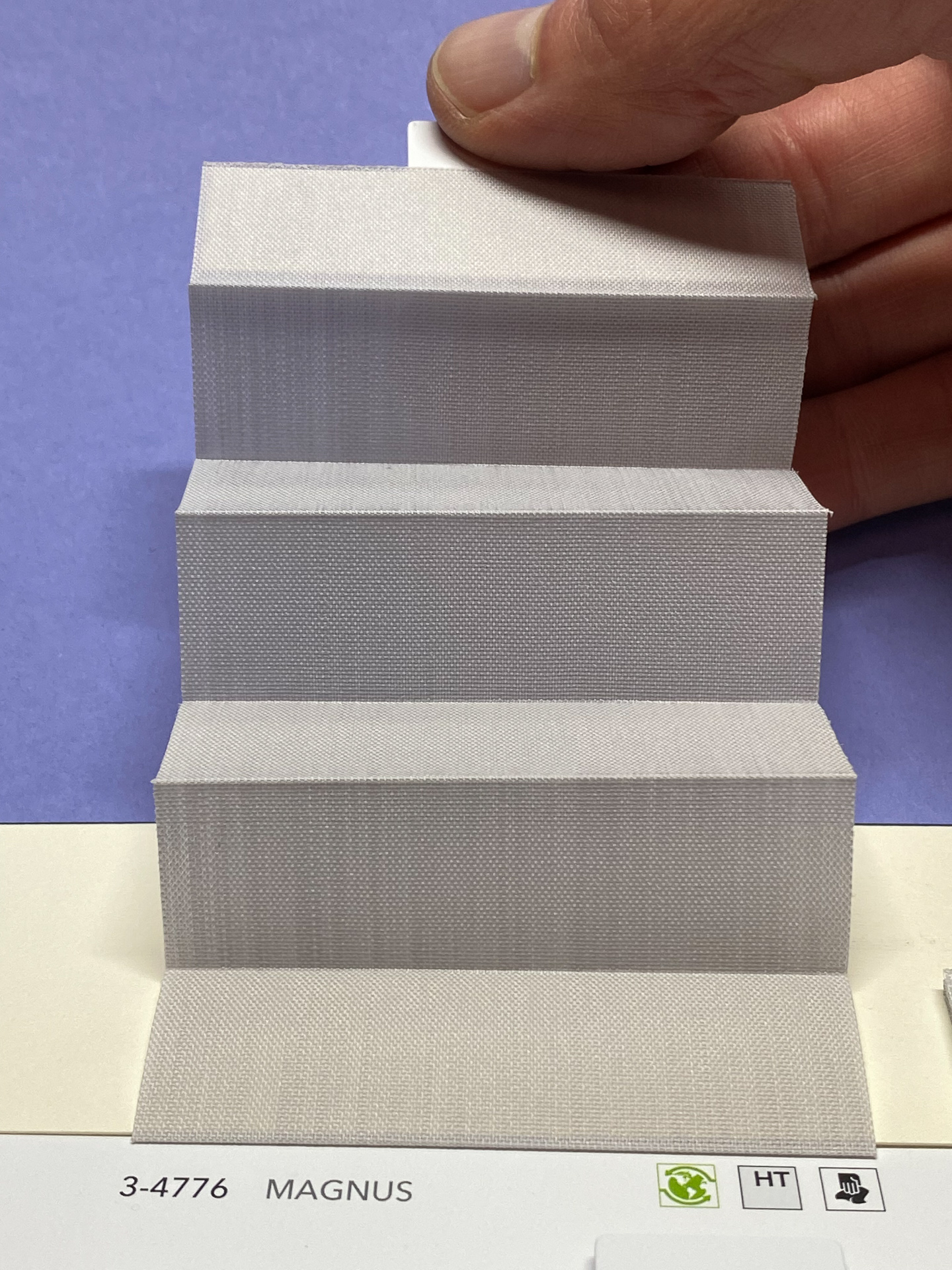 MHZ Plissee Stoff Muster aus der Farbkarte "11 Modern Grey" | Material: 100 % RPES