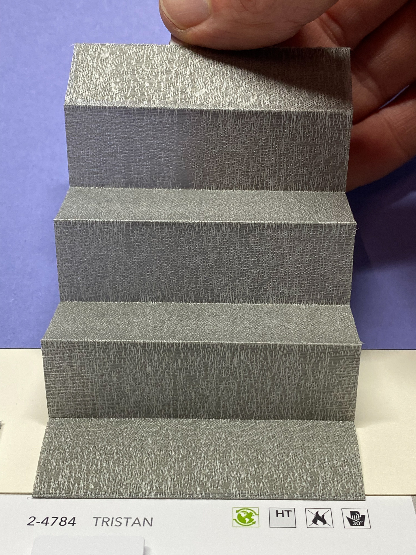 MHZ Plissee Stoff Muster aus der Farbkarte "11 Modern Grey" | Material: 100 % RPES