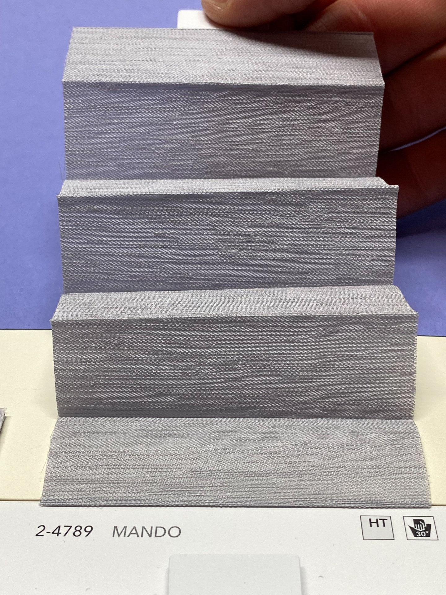 MHZ Plissee Stoff Muster aus der Farbkarte "12 Modern Grey" | Material: 100 % PES