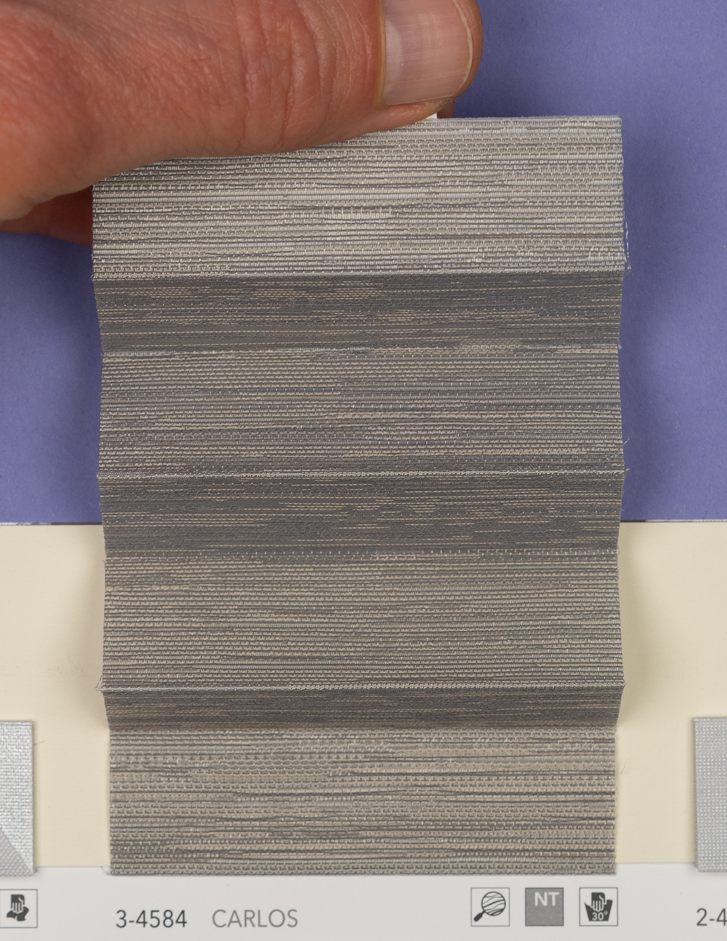 MHZ Plissee Stoff Muster aus der Farbkarte "13 Modern Grey" | Material: 100 % PES