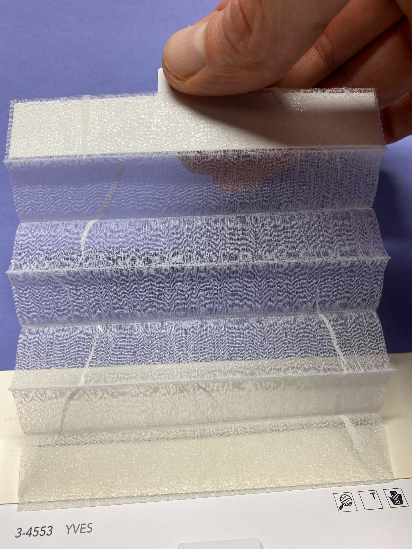 MHZ Plissee Stoff Muster aus der Farbkarte "2 white classics" | Material: 100 % PES