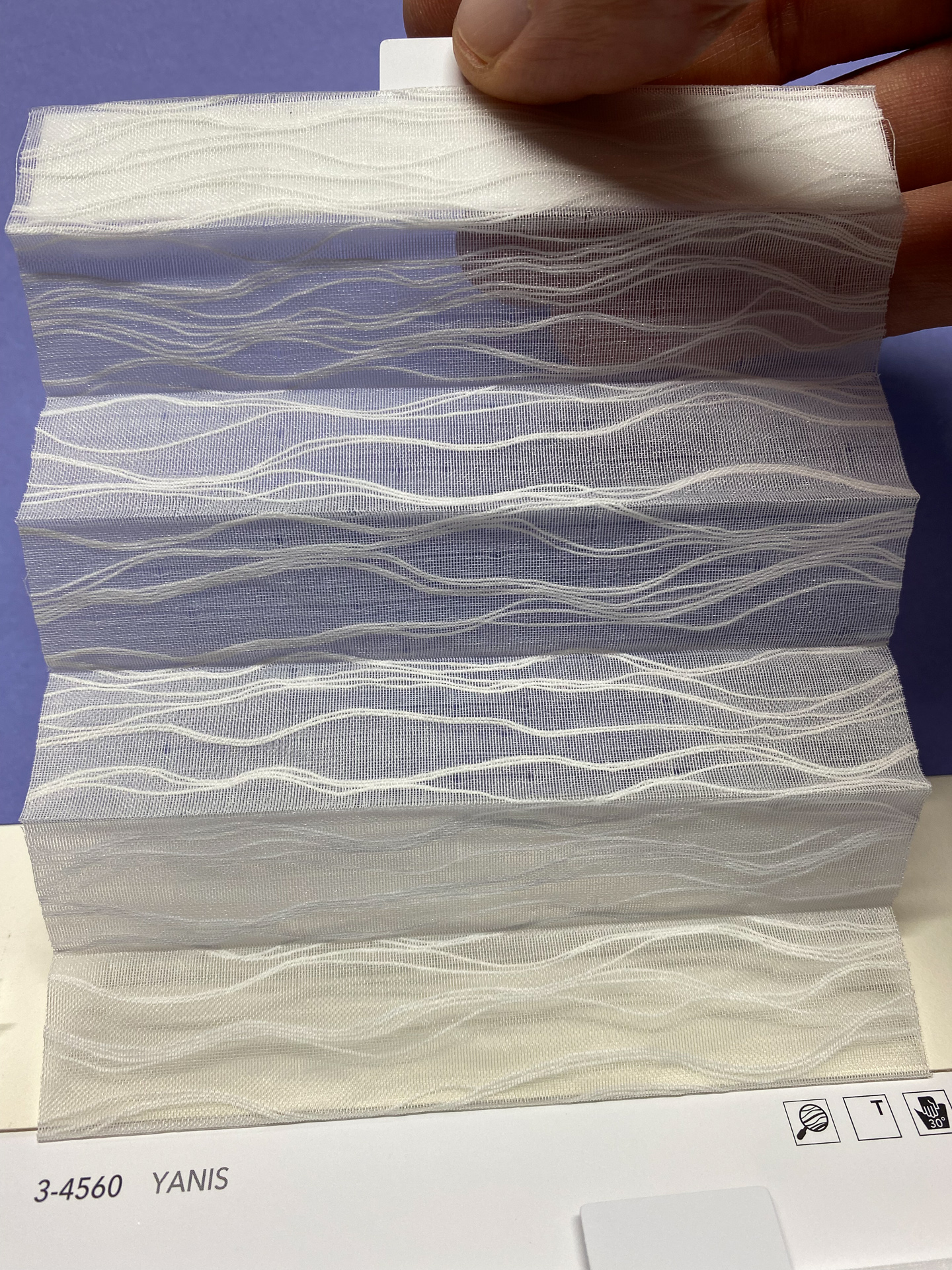 MHZ Plissee Stoff Muster aus der Farbkarte "2 white classics" | Material: 100 % PES