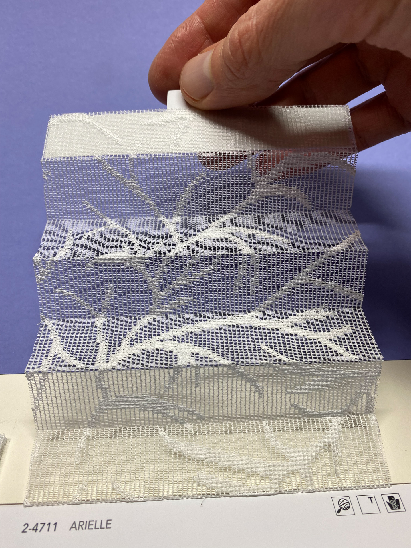 MHZ Plissee Stoff Muster aus der Farbkarte "2 white classics" | Material: 100 % PES