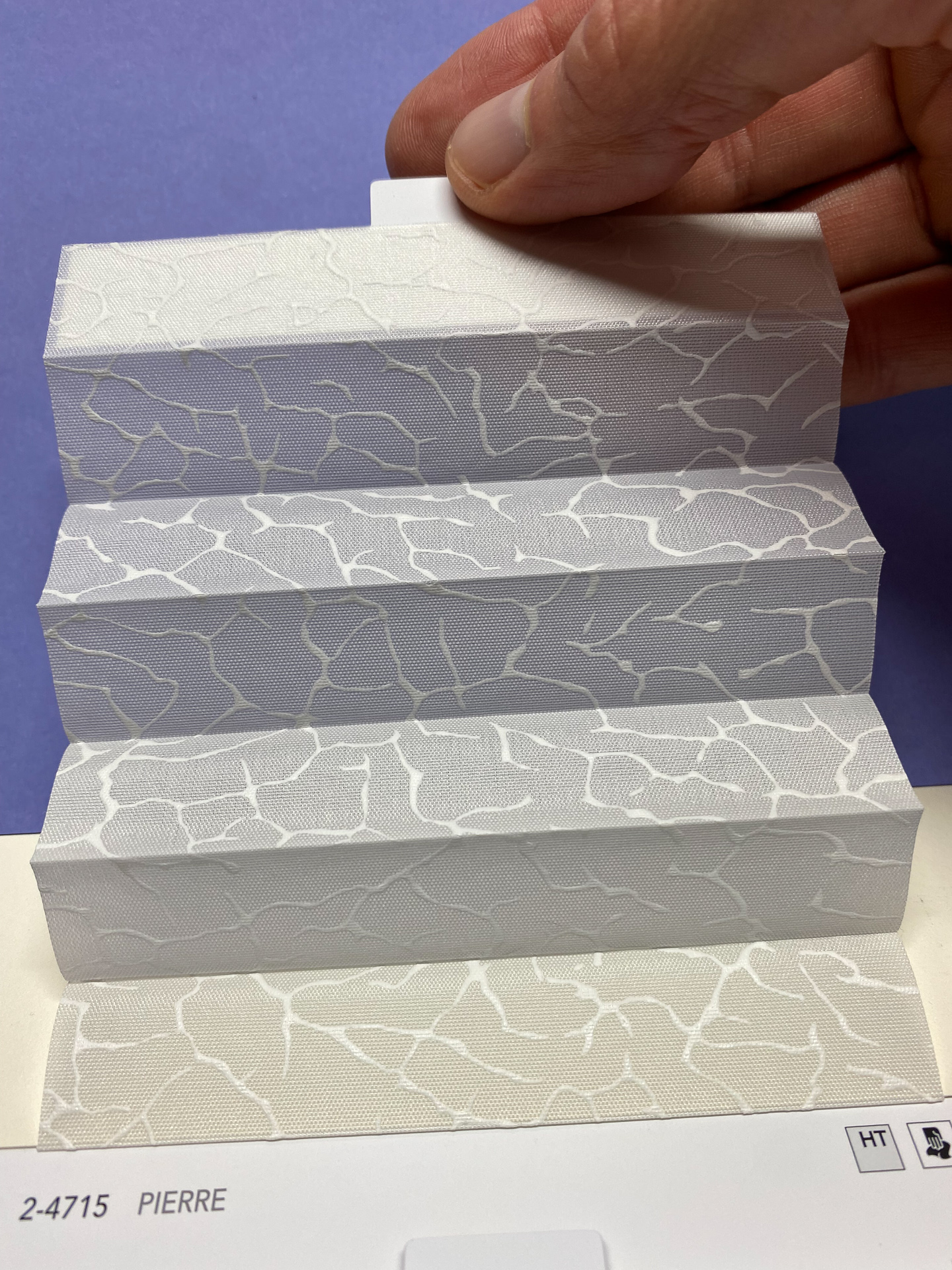 MHZ Plissee Stoff Muster aus der Farbkarte "3 white classics" | Material: 100 % PES