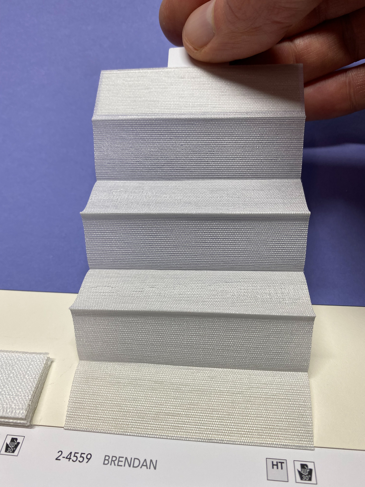 MHZ Plissee Stoff Muster aus der Farbkarte "4 white classics" | Material: 100 % PES