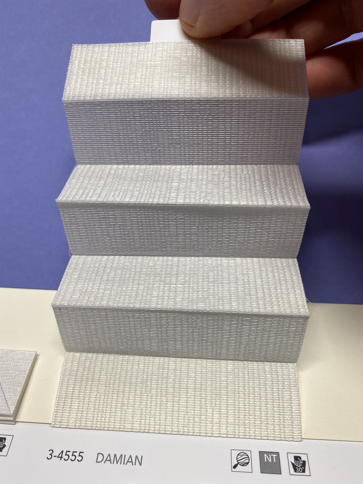 MHZ Plissee Stoff Muster aus der Farbkarte "5 white classics" | Material: 100 % PES