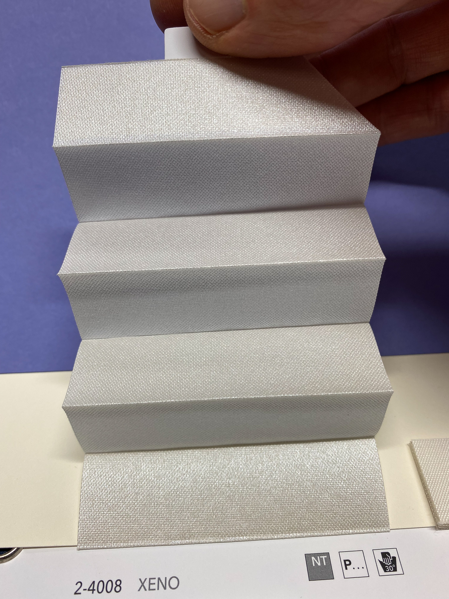 MHZ Plissee Stoff Muster aus der Farbkarte "5 white classics" | Material: 100 % PES