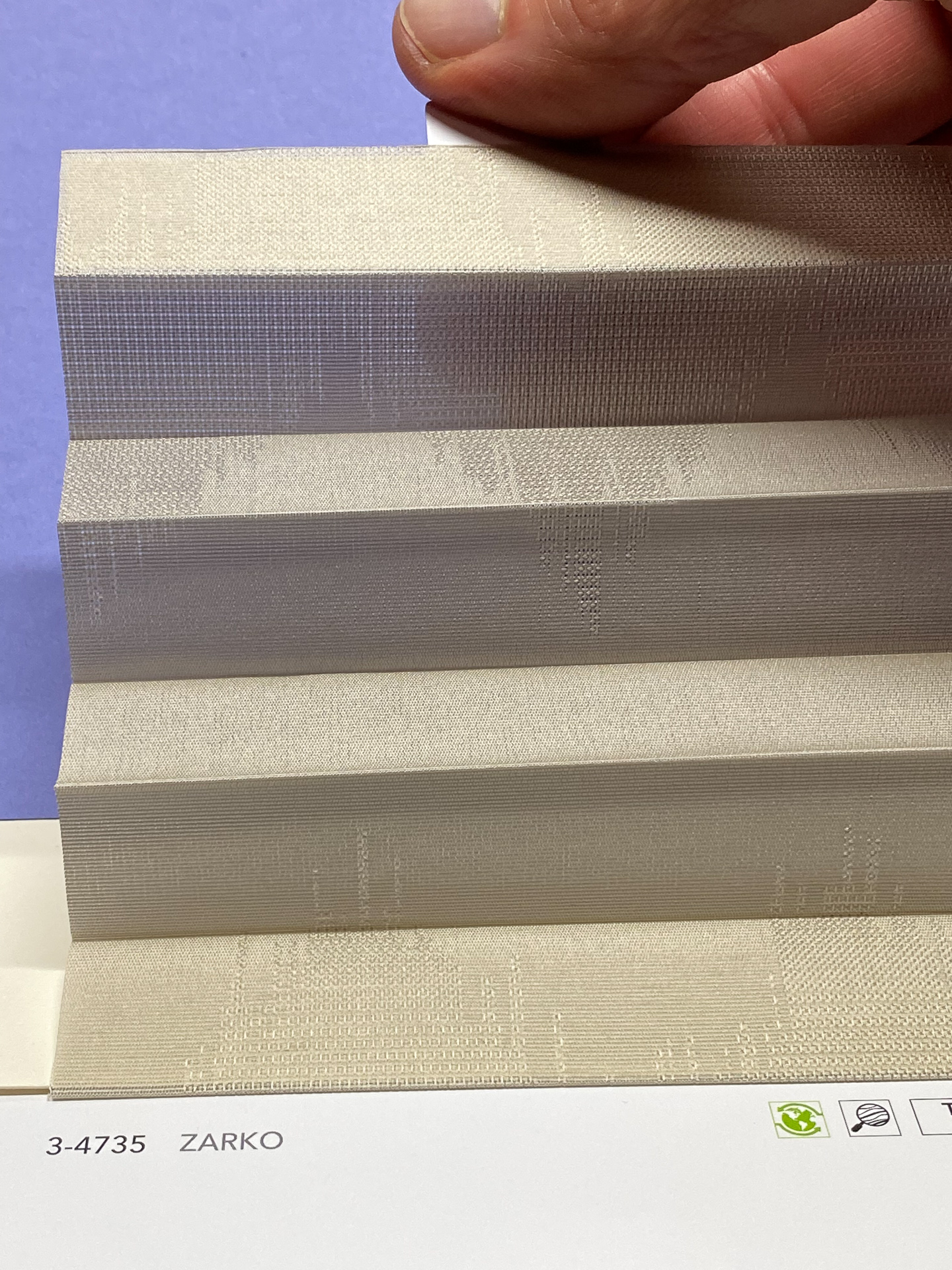 MHZ Plissee Stoff Muster aus der Farbkarte "6 Colors of EARTH" | Material: 100 % RPES